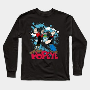 Popeyes Timeless Appeal Commemorate His Endearing Character and Memorable Adventures on this Cartoon Long Sleeve T-Shirt